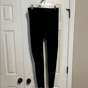 Spanx High-Waisted Black Velvet Leggings - XL